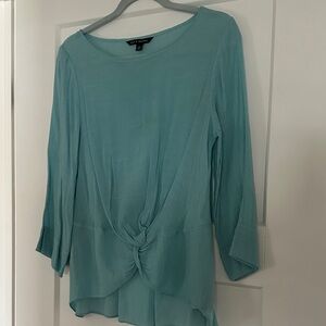 Zac & Rachel Teal Twist Front Blouse